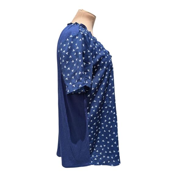 Anthropologie Dolan Sydney Bird Print Blouse Size Medium Short Sleeve Casual - Picture 4 of 11